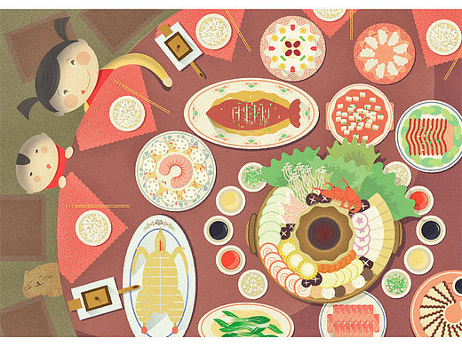 中国传统节日系列插画——春节篇