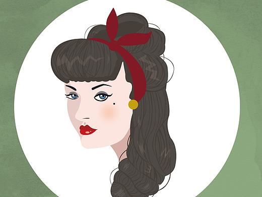 一枚摩登复古女郎