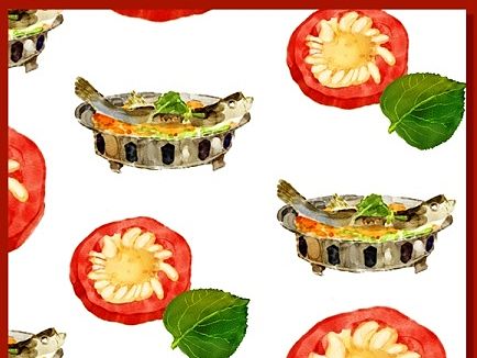 Painter水彩笔刷作品-商业插画:柠檬鱼料理