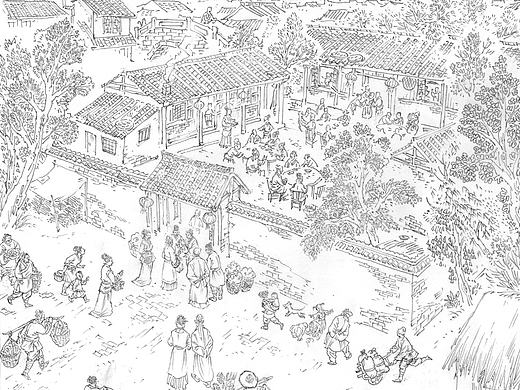 连环画《黄道婆》 铅笔稿