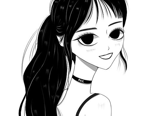 黑白漫画手绘头像