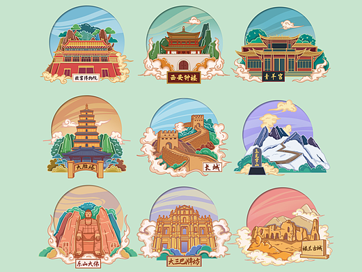 国潮风景点打卡地图