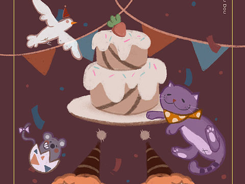 书签/绘本封面（个人主页-ZNDIyNzMyMDg=） - 创作习作 - 站酷设计师兜本兜豆奶原创素材 - 站酷ZCOOL