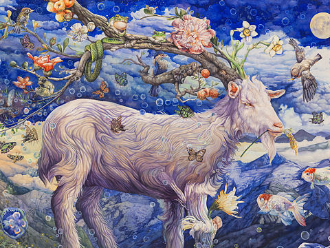《风月同天》100×150cm 纸本水彩 🌙