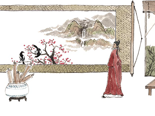 手繪古詩(shī)詞~第一輯（個(gè)人主頁(yè)-ZNjY3OTY1Njg=） - 商業(yè)插畫 - 站酷設(shè)計(jì)師青澍原創(chuàng)素材 - 站酷ZCOOL