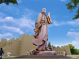 新疆阿克苏鸠摩罗什雕像