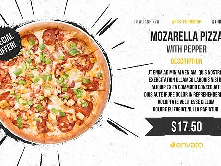 AE模板 | 高级美食快餐店促销西餐披萨餐厅标题宣传片