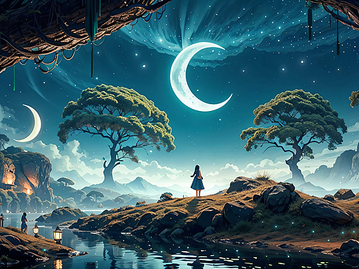 秘境森林的夜晚