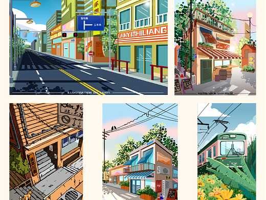 Adobe Illustrator矢量场景插画部分作品