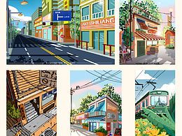 Adobe Illustrator矢量场景插画部分作品