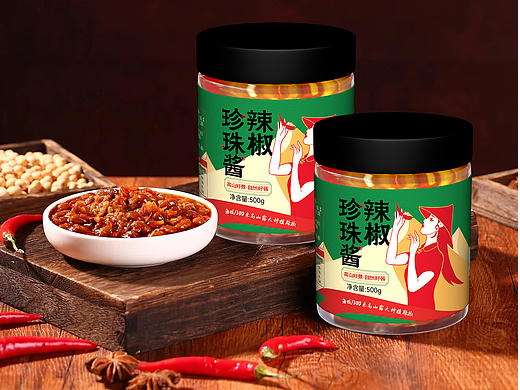 小钕籽辣椒酱系列包装