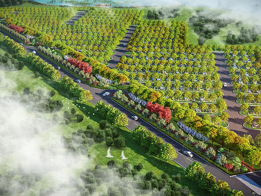 滑县森林公园（东小庄段）临时停车场效果图（个人主页-ZNjI4MzU4ODQ=） - 建筑/空间 - 站酷设计师wmy效果图设计师原创素材 - 站酷ZCOOL