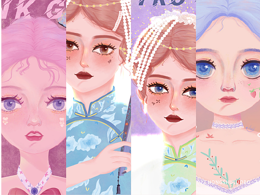 *美少女人物头像插画(甜美系小姐姐)