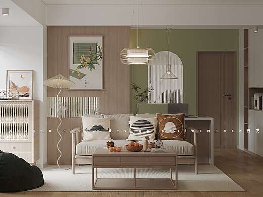 绿色小清新——白龙马效果图（个人主页-ZNjUyNDI0NjQ=） - 家装设计 - 站酷设计师效果图玲玲原创素材 - 站酷ZCOOL