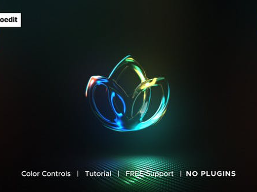 AE模板 | 创意艺术反光彩色标志图形LOGO动画演绎开场