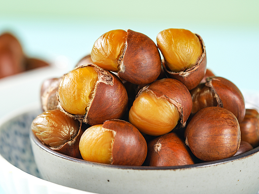 板栗、蜜薯、坚果、瓜子等现做美食摄影