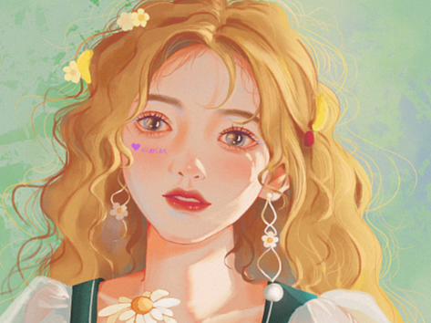 《花韵》系列 6#小雏菊（个人主页-ZNjc3MjUwNzY=） - 艺术插画 - 站酷设计师爱画画的萧蓝原创素材 - 站酷ZCOOL