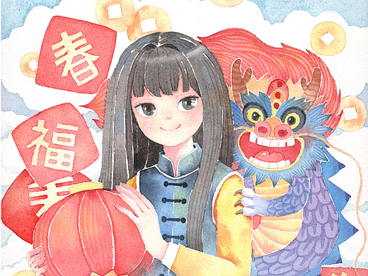 2024龙年插画合集 龙元素系列插画