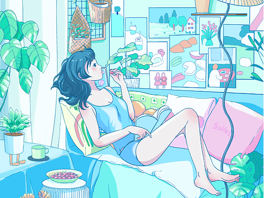 PROCREATE-室內(nèi)（個人主頁-ZNjU1ODU2MTY=） - 創(chuàng)作習作 - 站酷設(shè)計師薄荷綠丶原創(chuàng)素材 - 站酷ZCOOL