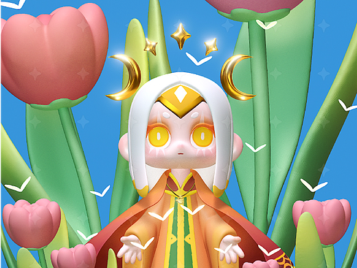 三维插画-送你蝴蝶