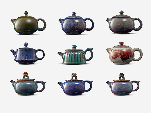 瓷器茶壶白底图