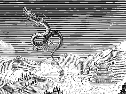 版画风原创插画丨碧螺春的传说1