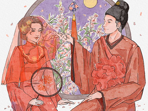 水彩风格插图