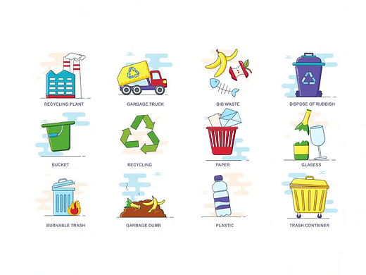 AE模板 | 高清版简洁且富有创意与废物管理相关的图标