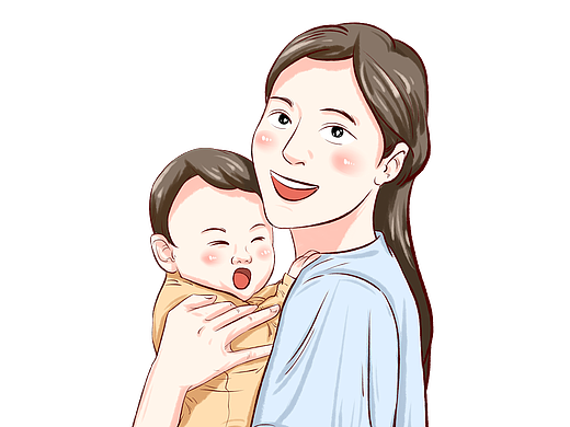 母婴亲子互动插图插画