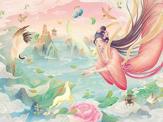养生茶包装插画(个人主页-ZNjAxNzIzNDA=) - 商业插画 - 站酷设计师婳雨阁x原创素材 - 站酷ZCOOL