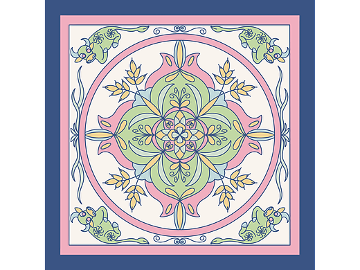 十二生肖系列丝巾图案设计(2)牛