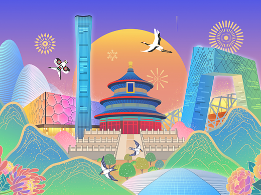 北京印象（个人主页-ZNjU1NTM4NTI=） - 商业插画 - 站酷设计师万住JUP原创素材 - 站酷ZCOOL