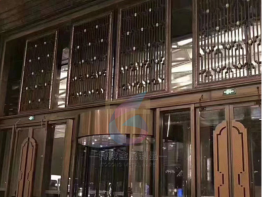酒店大门新中式不锈钢屏风花格厂家定制