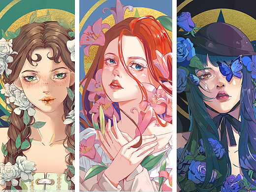 女孩与花语系列