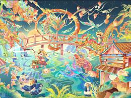國(guó)風(fēng)重彩插畫(huà)動(dòng)態(tài)-新春·辰龍賀歲