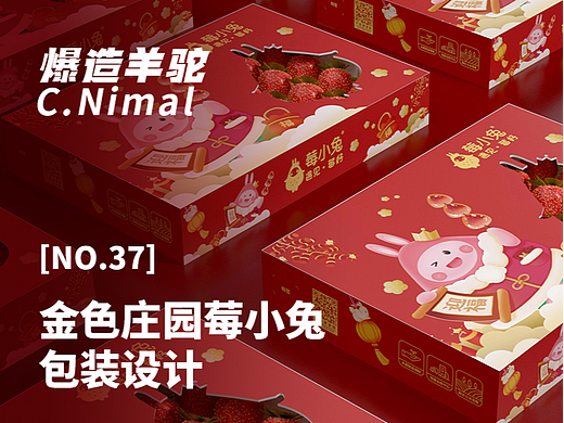 爆造羊驼×金色庄园莓小兔过年包装方案（个人主页-ZNjMyMTUzMDA=） - 海报 - 站酷设计师爆造羊驼品牌策划原创素材 - 站酷ZCOOL