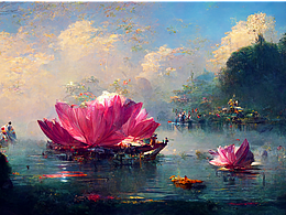 【AI绘画】ai眼中的荷花塘