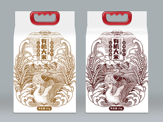 铜版风台山有机大米包装设计