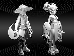 武侠系列角色设计（虚拟可穿戴）——牡丹&苍穹