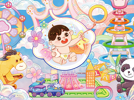 Babycare-奇幻乐园（个人主页-ZNjY5NzA5OTI=） - 海报 - 站酷设计师獭兔阿呆原创素材 - 站酷ZCOOL