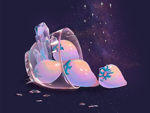 梦幻静物画风（个人主页-ZNjI2MjQzNDQ=） - 创作习作 - 站酷设计师荔枝小雪人9原创素材 - 站酷ZCOOL