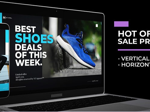 PR模板|创意节奏感文本动画简单场景转换移动桌面推广