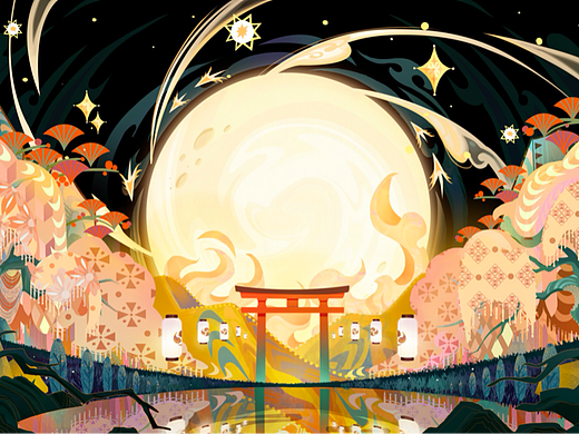 阴阳师商稿插画kv设计
