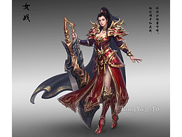 前几年给在公司做的女战 设计+立绘