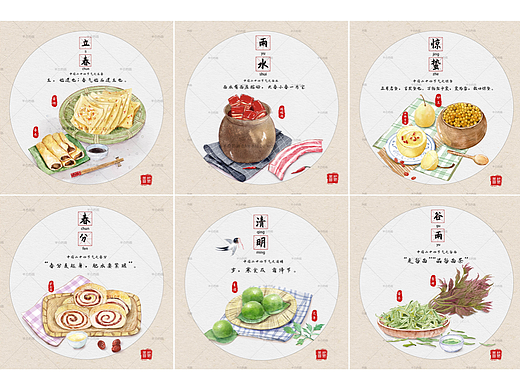 二十四节气美食插画之春季篇