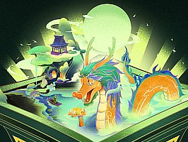 国潮插画 辰龙（个人主页-ZNjM1MDcyMjg=） - 商业插画 - 站酷设计师西豆Xido原创素材 - 站酷ZCOOL