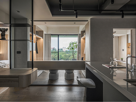 家装设计案例鉴赏——漫步窗光下的回字动线质感宅 