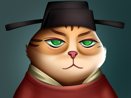 古装官府立体感猫动物拟人