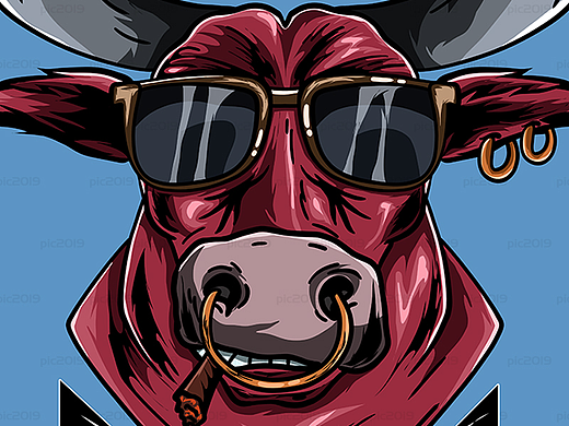 原创插画 公牛老板