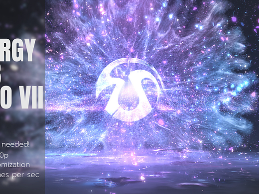 AE模板 | 彩色粒子形成爆炸能量球标志展示